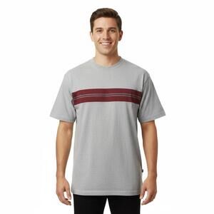 Bleu by Arrow, M, Light Gray, Striped Short Sleeve T-Shirt